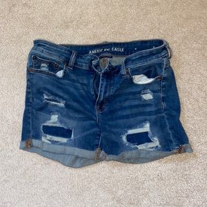 american eagle blue jean shorts
